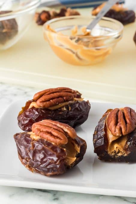 Peanut Butter Dates with pecans.