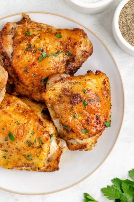 Easy cooked Chicken Thighs.