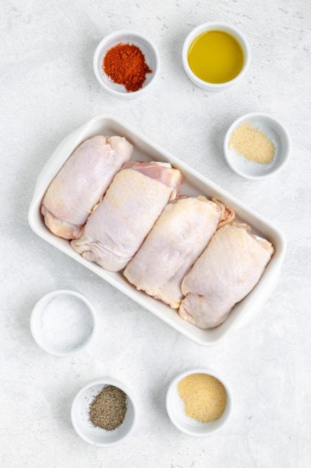 Ingredients for Air Fryer Chicken Thighs.