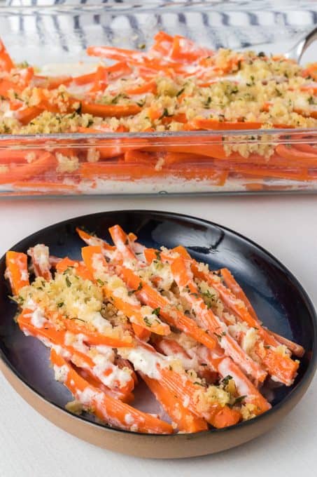 A carrot side dish with horseradish.