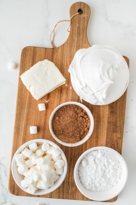 Ingredients for Hot Chocolate Dip.