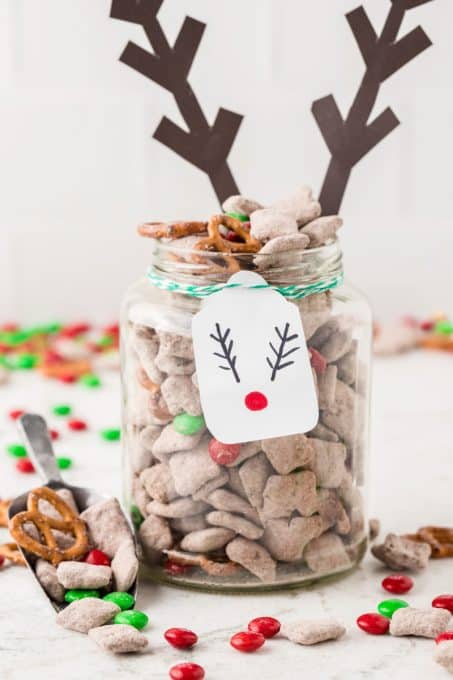 Christmas Puppy Chow perfect for gift giving.