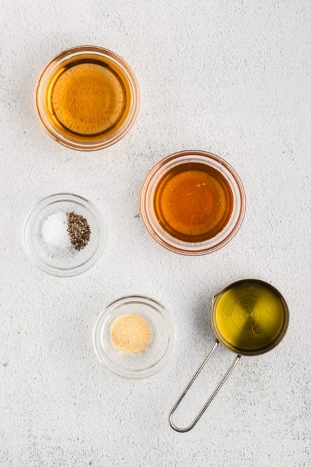 Vinaigrette ingredients for a Winter Salad.