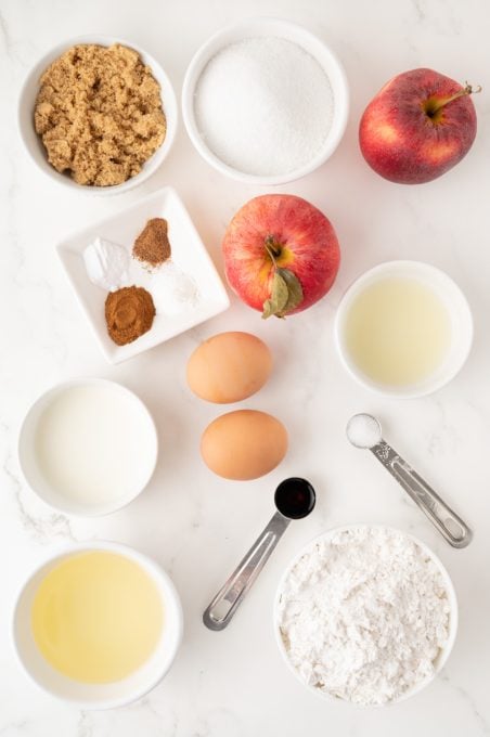 Apple Cake ingredients.