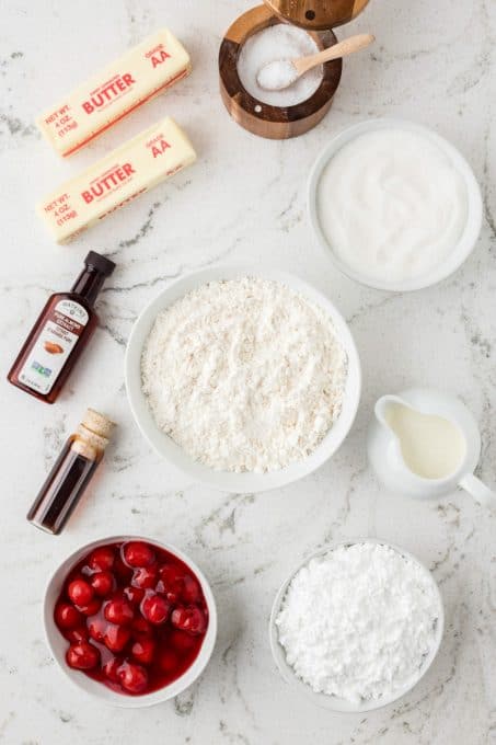 Ingredients for Cherry Thumbprint Cookies