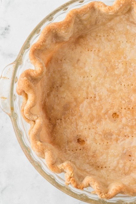 A shortening and butter pie crust.