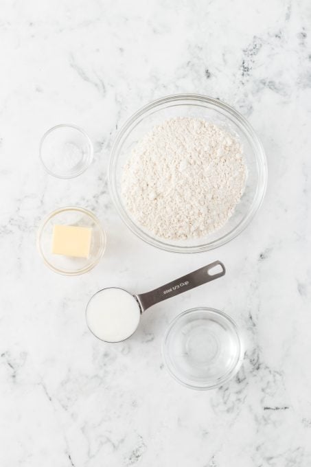 Ingredients for Homemade Pie Crust.