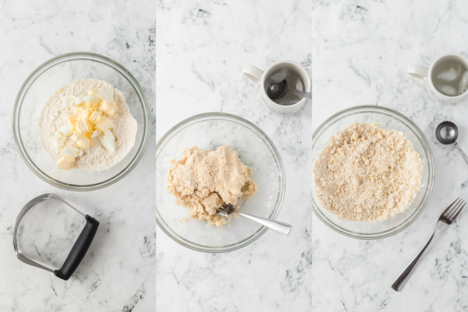 First set of process photos for Homemade Pie Crust.