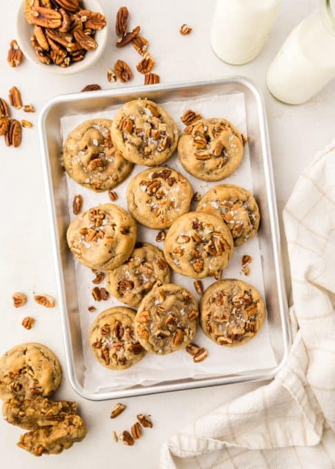 A tray of Pecan Butter Cookies.