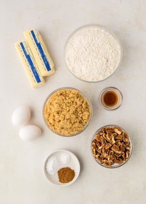 Ingredients for Pecan Cookies.