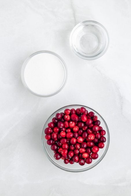 Ingredients for Sugared Cranberries.