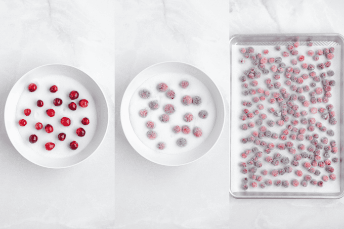 Second set of process photos for Sugared Cranberries.