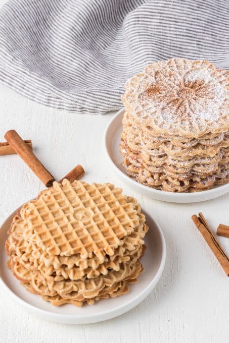 Classic Pizzelle cookies with chai spices.