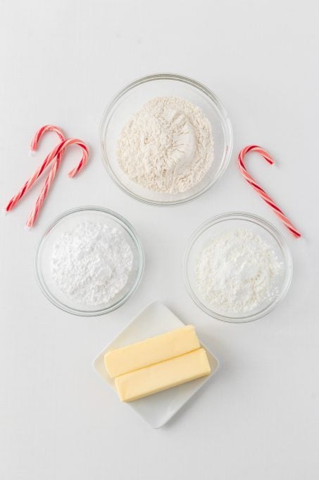 Ingredients for Peppermint Meltaways.