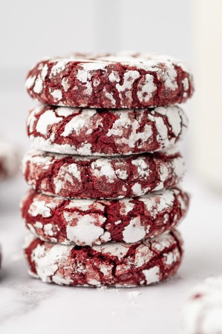 Red Velvet Crinkle Cookies