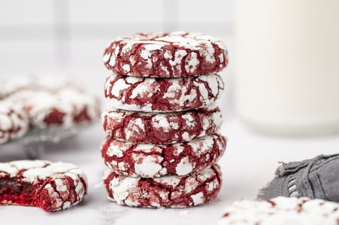 Red Velvet Crinkle Cookies