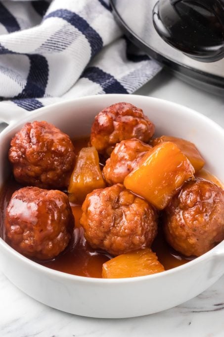 An easy meatball appetizer or main dish with pineapple.