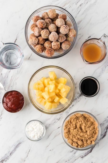 Ingredients for Slow Cooker Sweet and Sour Meatballs