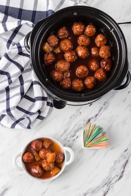 Sour and Sweet Slow Cooker Meatballs.