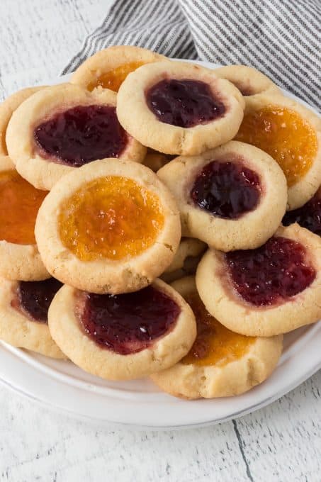 Apricot and raspberry butter thumbprints.