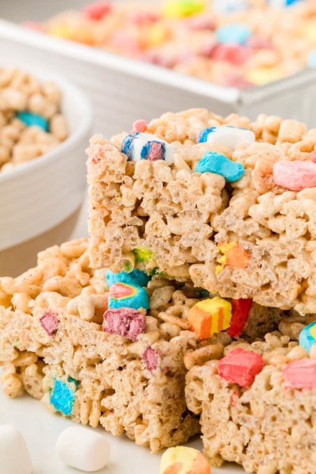 Rice Krispie and Lucky Charms Treats.